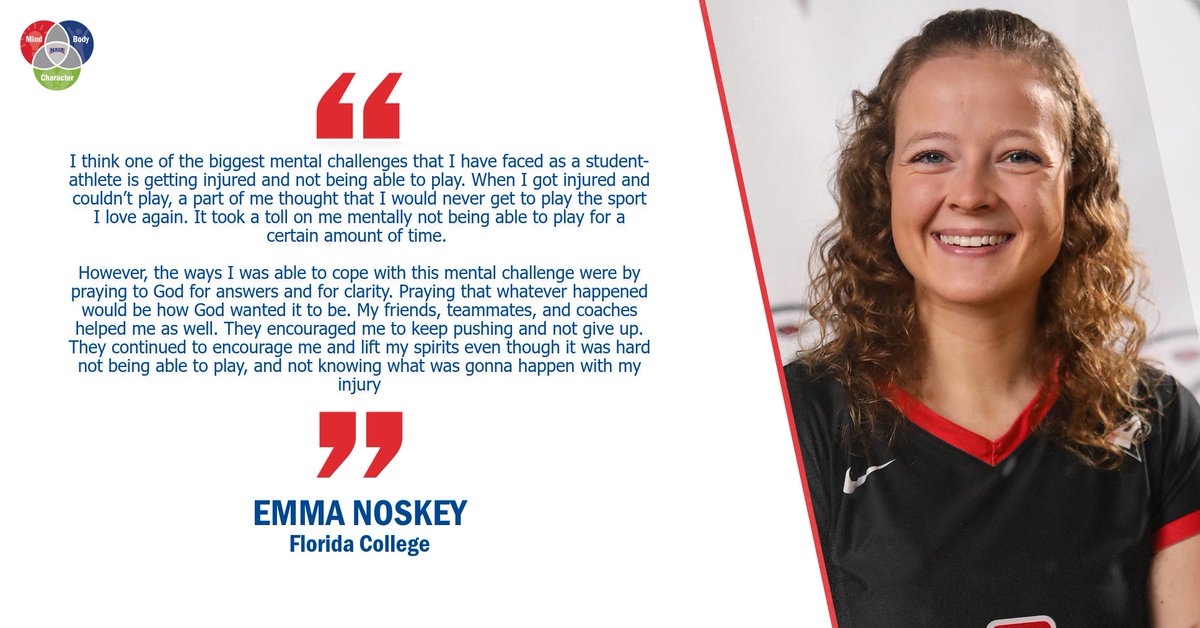 NAIA's tweet photo. #NAIATogether – Mind at the Core
Mental health and well-being are intricately linked to athletic performance and healthy function for student-athletes
Read how Emma Noskey of @FC_Athletics_ has overcome mental challenges

For more: https://t.co/2lTeshemIs
#PlayNAIA #MentalHealth https://t.co/WG9aZljC19