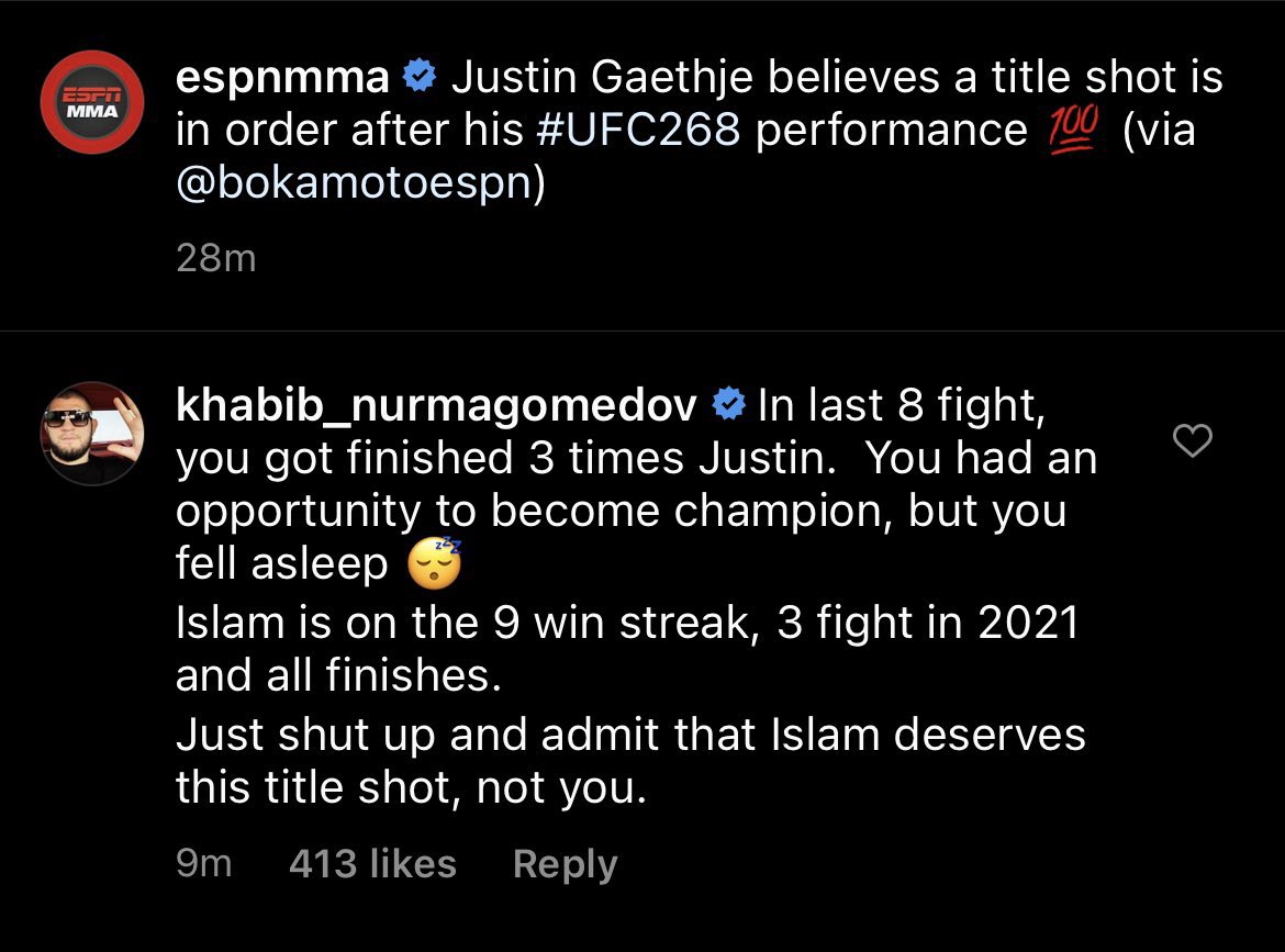 khabib nurmagomedov and justin gaethje