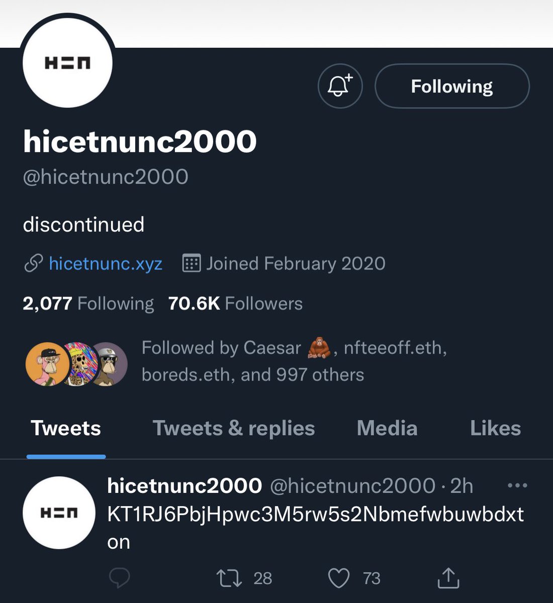 HICETNUNC DISCONTINUED???

NO FUCKING WAY! 🤯🤯🤯
