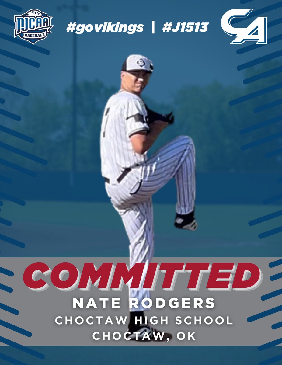 CASCBaseball's tweet photo. Nate Rodgers
LHP from Choctaw High School. 
Welcome to the family!

#J1513 https://t.co/Y2JtI3mnq6
