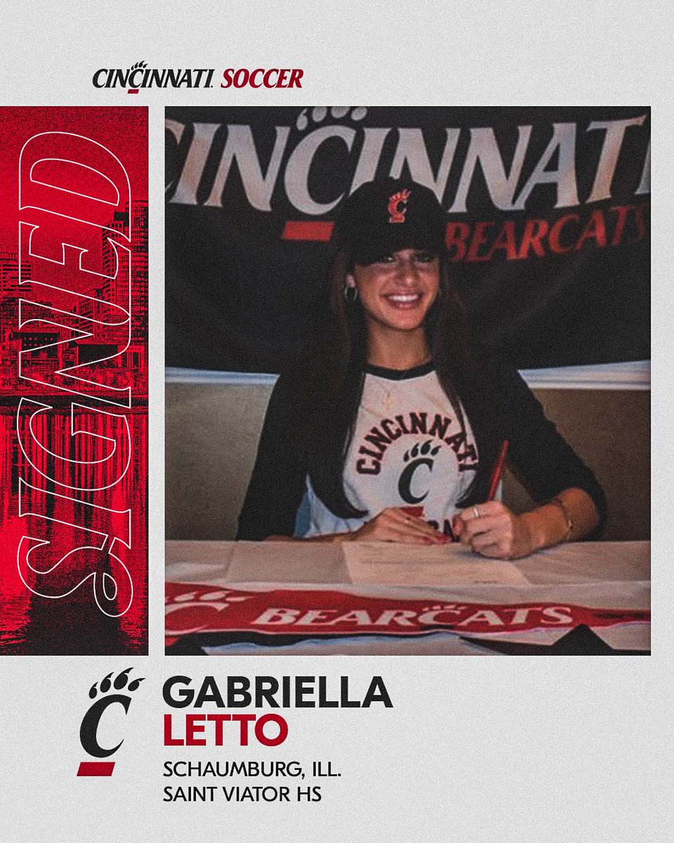 GoBearcatsWSOC's tweet photo. Geared up and ready to go from Illinois.

We're excited to have @gabriellaletto officially join the #Bearcats! https://t.co/kjzEZHJvW5