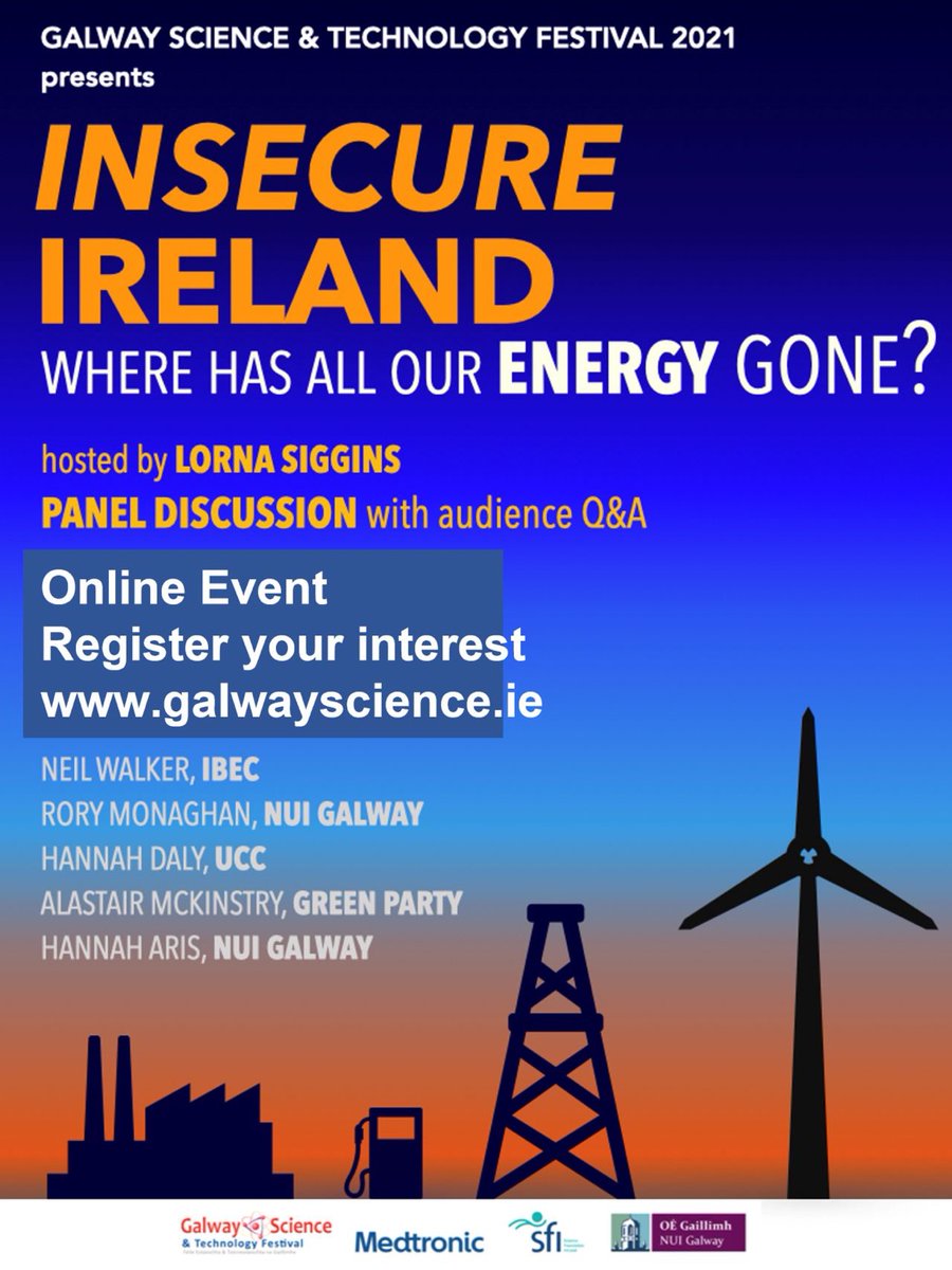 GalwayNPC's tweet photo. In year of #COP26 we need to discuss Future of #Ireland's Energy. Great @galwayscience event hosted by renowned @lornasiggins with Rory Monaghan &amp; Hannah Aris (2 of our great GNPC champions), @amckinstry (fab GreenParty councillor) &amp; Hannah Daly UCC @IrishEnergyGuy @EnergySocNUIG https://t.co/2XG9h4w5eI