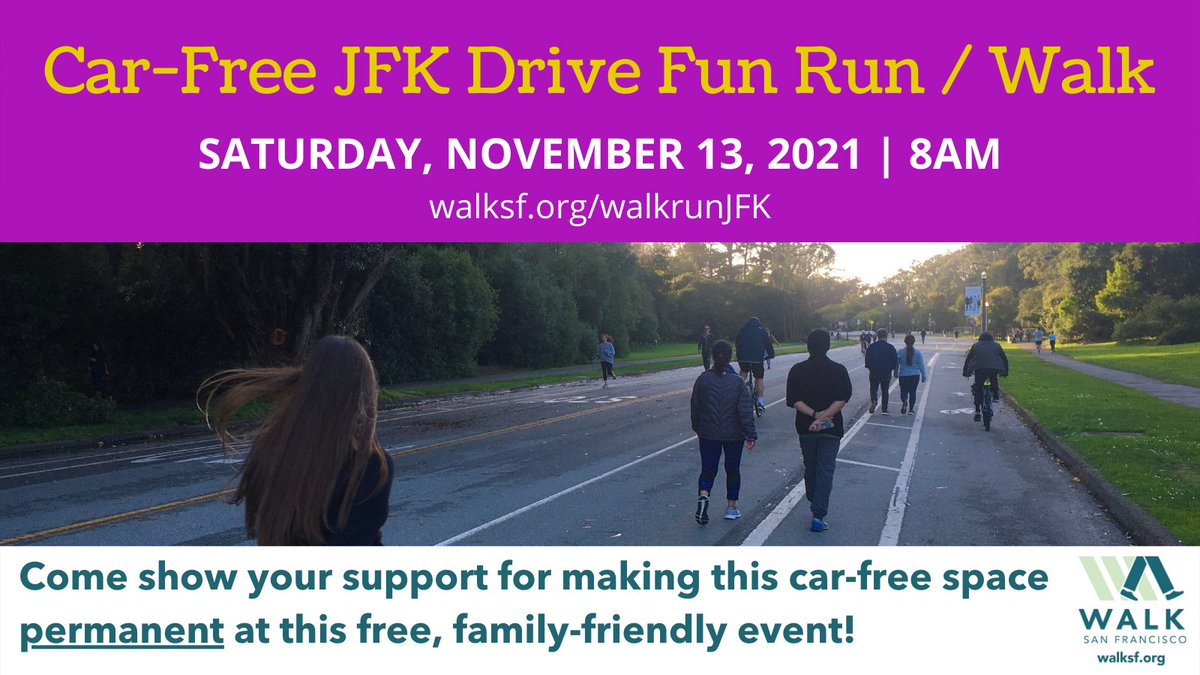 We’re asking everyone who loves #carfreeJFK to come out &amp; show it SAT. at 8AM! 

You can walk or run any distance – the important part is being at the start line.

Together we can send a message to city leaders that San Franciscans want #carfreeJFK forever!

Please retweet!