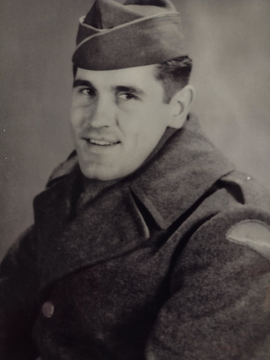 kurtsteffen30's tweet photo. On this Veterans Day I am thankful for all who have served and do serve our country to secure the freedoms we so often take for granted. Pictured below is my Dad who served during WWII in Europe. 
#thanks #greatestgeneration 
#loveoldpictures #loveourcountry
#gonethirtyeightyears https://t.co/9vUr2EFgKl