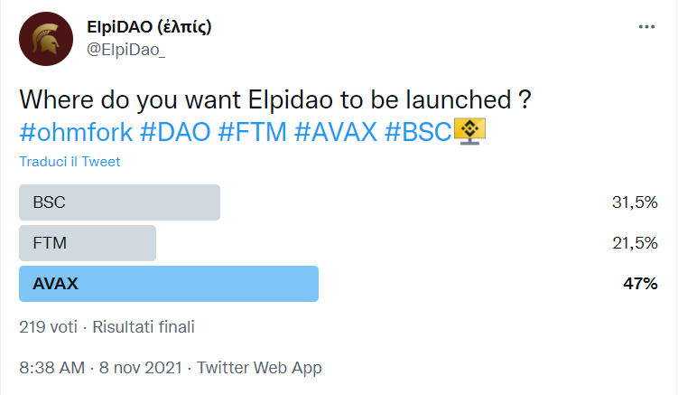 ElpiDao_'s tweet photo. According to the community choice, we will launch on #AVAX 🔺

Medium Link is coming 🌿

#OHM #TIME #ohmfork #Elpidao #DAOLaunch #DAO https://t.co/AwwPBoWJFl