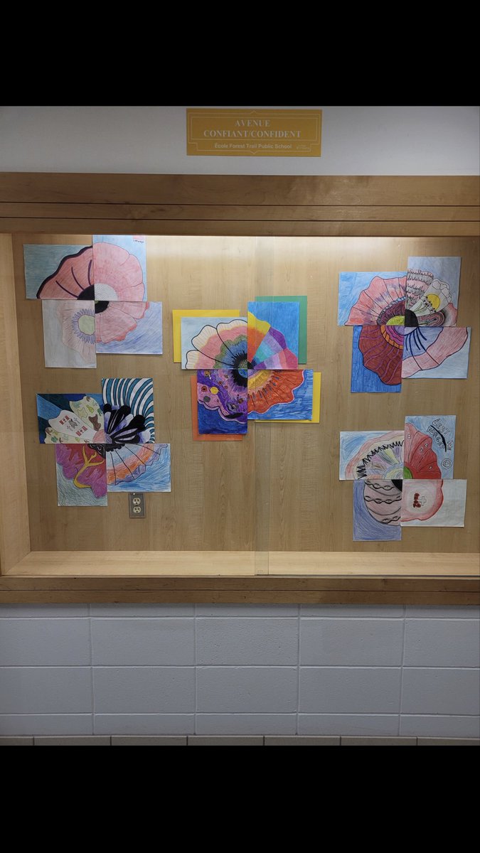 MChambers_EFT's tweet photo. Love the beautiful poppy art produced by classes 7-1 &amp; 7-2. Thank you Mme Kavander for the art lessons and presentation. #RemembranceDay. ⁦@HDSBEFT⁩ https://t.co/Um9IVt4Nyd