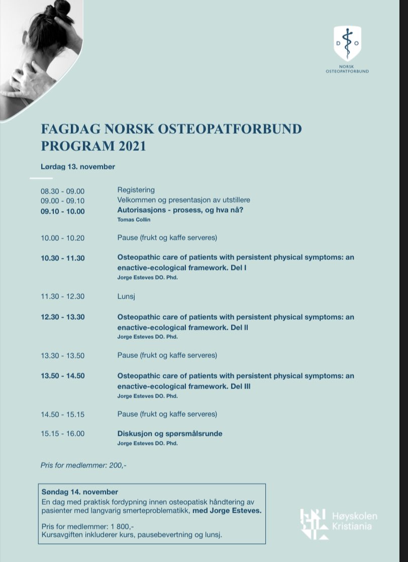 JEsteves_osteo's tweet photo. Look forward to discussing new ideas on #osteopathic care of patients with persistent physical symptoms with colleagues in Norway #enactive #ecologicalmodel #pain #predictiveprocessing #activeinference @COMEColl https://t.co/7DO30y20Lj