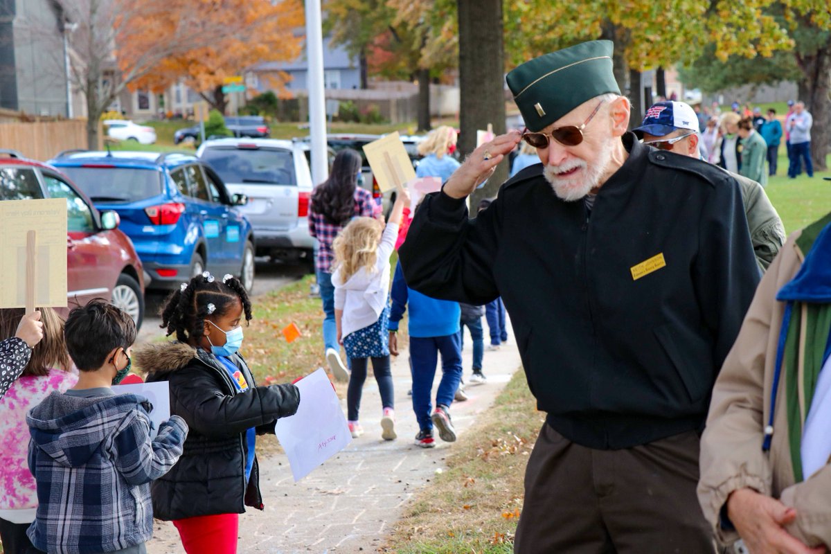 olatheschools's tweet photo. What an incredible day celebrating our veterans! Check out the photos below to see how students across Olathe Public Schools honored our service members on #VeteransDay and read the full story at https://t.co/ufZw1amWR4. 

#OPSMomentsThatMatter https://t.co/rq8fdeOt1e