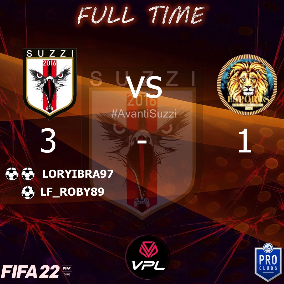 OfficialSuzzi's tweet photo. ‼️FULL TIME ‼️
 
🏆@VPLItaly 
 
📅 5ª giornata
  
🏟 🆚 @loughboroughLGB 
3️⃣➖1️⃣✅
⚽️⚽️ @lorenzo76889444 
⚽️ @9roby8 
👟 @fonsomala 
👟 @Daniel91771728 
👟 @Pow3rTrimone03 
—
Un’altra magnifica prestazione che ci permette di raggiungere la quinta vittoria di fila. Avanti così! https://t.co/kt6ZdhQ8jY