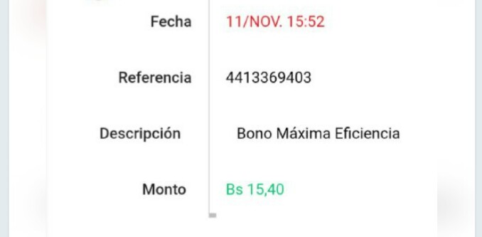 Capturé desde la #PlataformaPatria el Bono #MáximaEficiencia mes (noviembre 2021) ver la hora y fecha, número de referencia y monto del pagó para los trabajadores activos y jubilados de la Administración Pública a través del #SistemaPatria.

#VenezuelaMusical
<a href="/NicolasMaduro/">Nicolás Maduro</a>