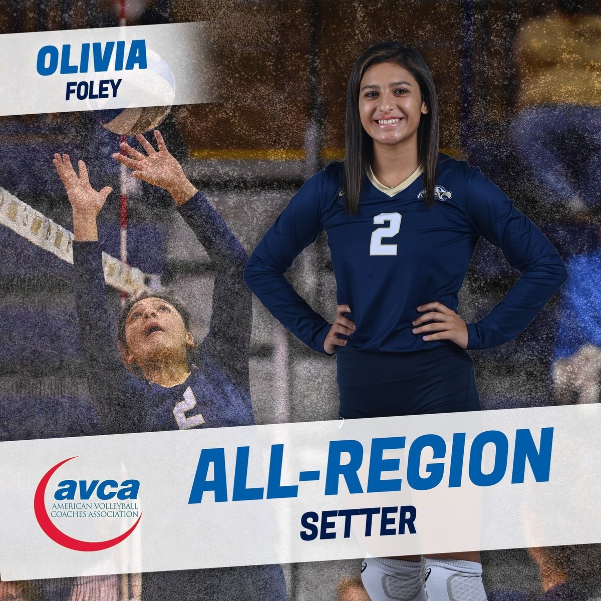 JuniataEagles's tweet photo. Congratulations Olivia Foley, Kiona Sky Rousset-Hernandez, and Victoria Taylor on being named All-Region and Grace Erskine being Honorable Mention! Way to Go!!🙌🎉
#JCWVB #D3WVB #AVCA #WingsUp #GoEagles #TakingFlight https://t.co/Wwq05cmFE8