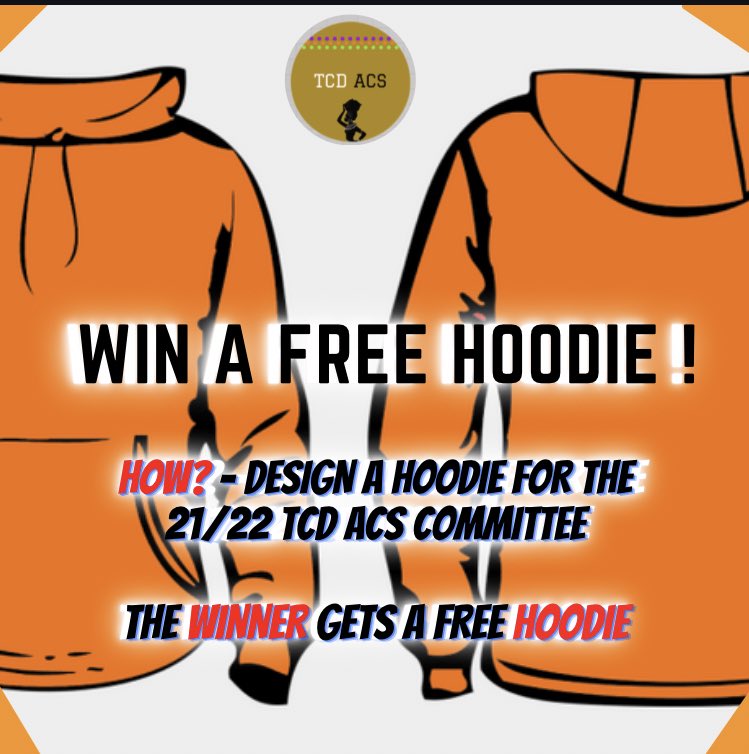 Competition Time! Design a Hoodie for the ACS committee! You can design a logo or the entire jumper, its up to you!
You can hand-draw or use an app such as customink.com/ndx/?PK=119929…
Deadline: Monday 15th at 11pm!
Send you submissions to: afrocarib@csc.tcd.ie