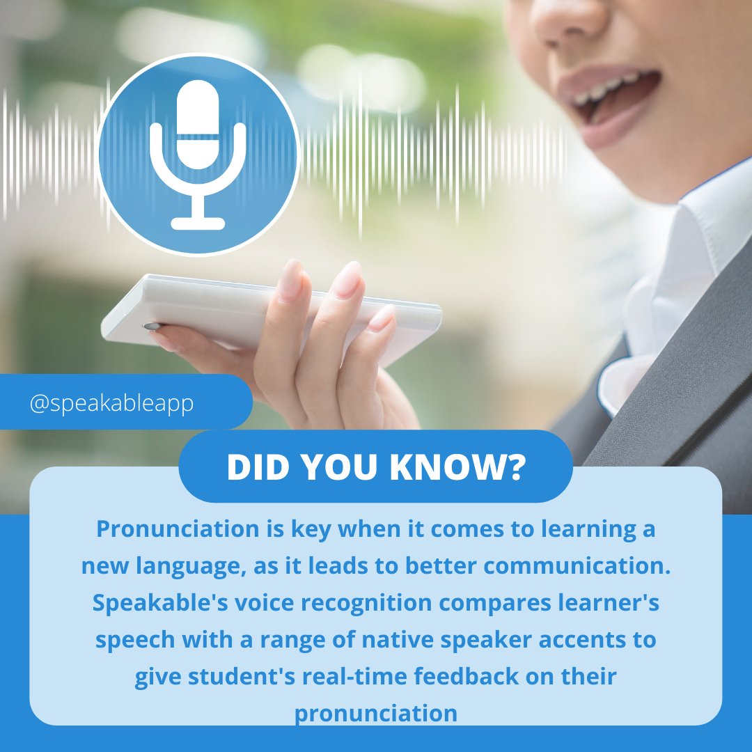 KSpeakableapp's tweet photo. Did you know that you can Develop a Spanish Accent in One Month?
Using state-of-the-art voice-recognition technology, feedback from native speakers, and a curriculum that fits your learning style.
Have you experienced improving your speech using voice recognition? LIKE this post https://t.co/DKituennuq
