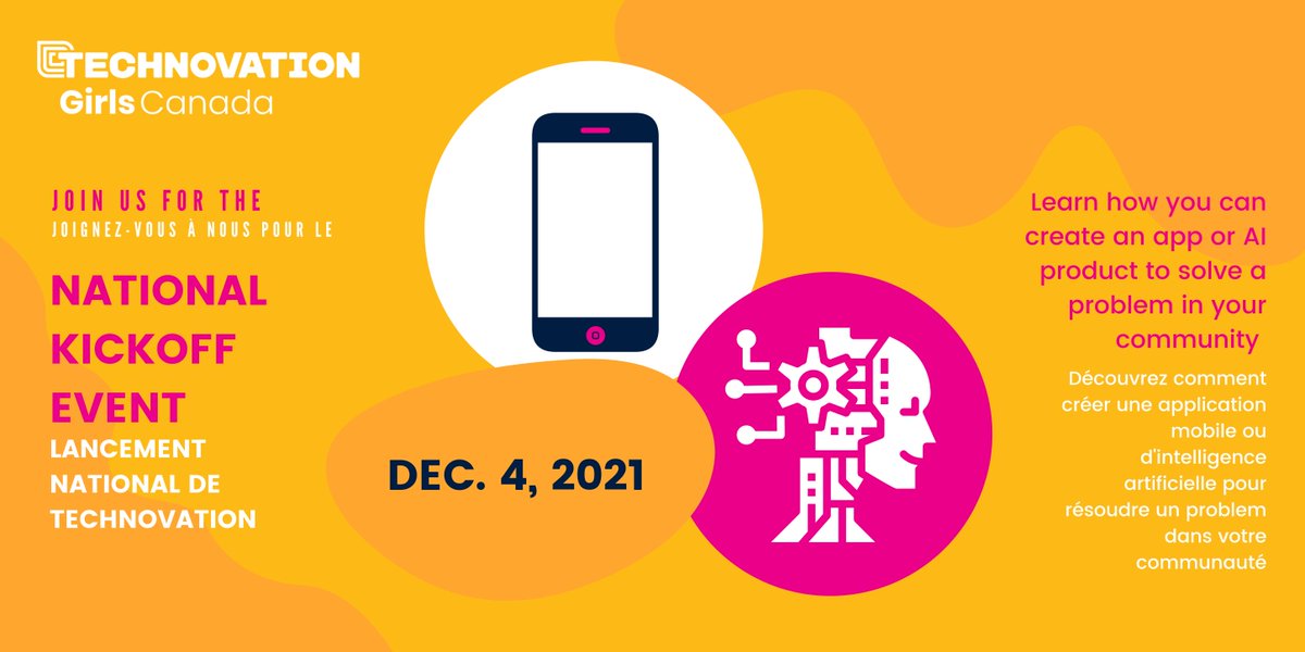 Technovation Canada is hosting our second annual National Kickoff event for the 2022 season! Think you might want to participate in Technovation this year? Join us Dec 4th for a fun and information session! Register now: tgcanadanationalkickoff.splashthat.com