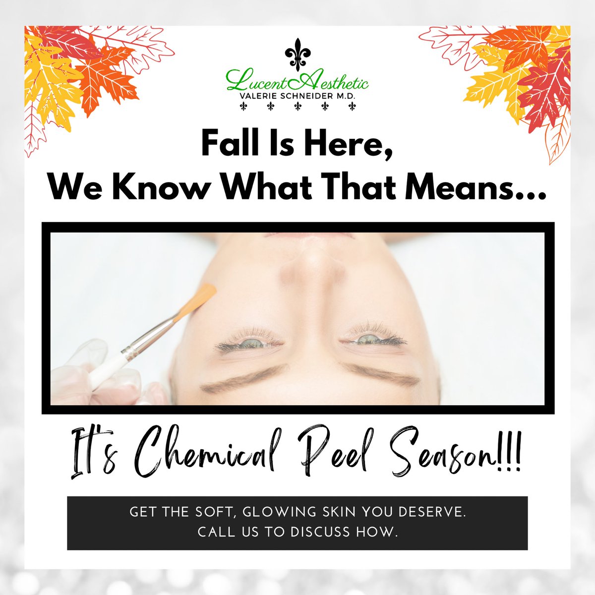 AestheticLucent's tweet photo. As we transition to cooler weather, it's a good time to get a #chemicalpeel. Fall &amp; winter are great seasons to get this treatment because the sun is less intense, &amp; we often stay indoor more, lowering the level of UV exposure. #fallskincare #eastbayskincare https://t.co/y7lEAb1es4