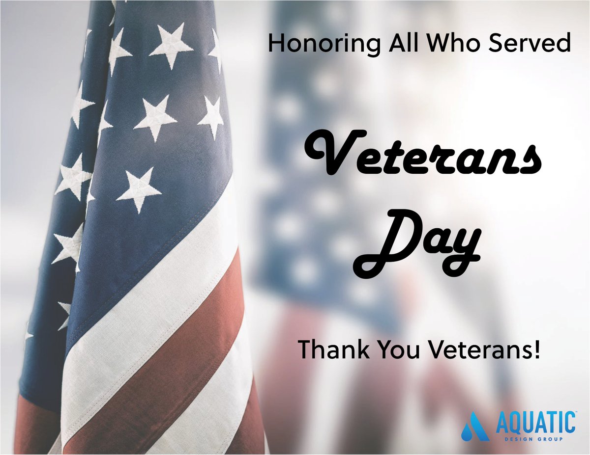 ADG_AE's tweet photo. Today we honor all who have served. We are so thankful for their service.

#veteransday #thankyouforyourservice #veterans #AquaticDesignGroup https://t.co/OpnRENSauO