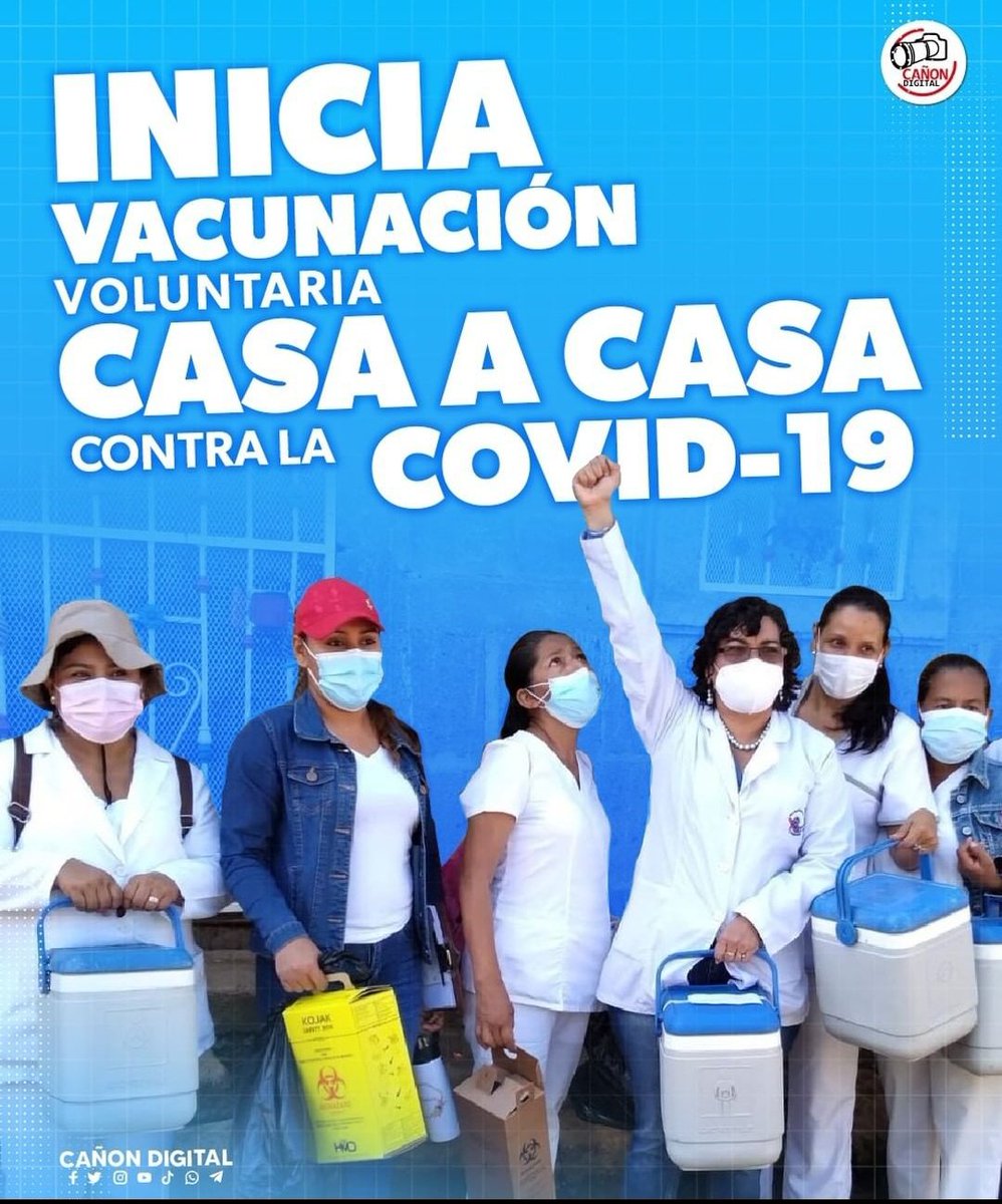 Que ningún Nicaragüense se quede sin vacunar contra el #COVID19 ahora nuestro ejército de batas blanca andan de casa a casa. #DanielSiempreAlFrente #UnidosEnVictorias