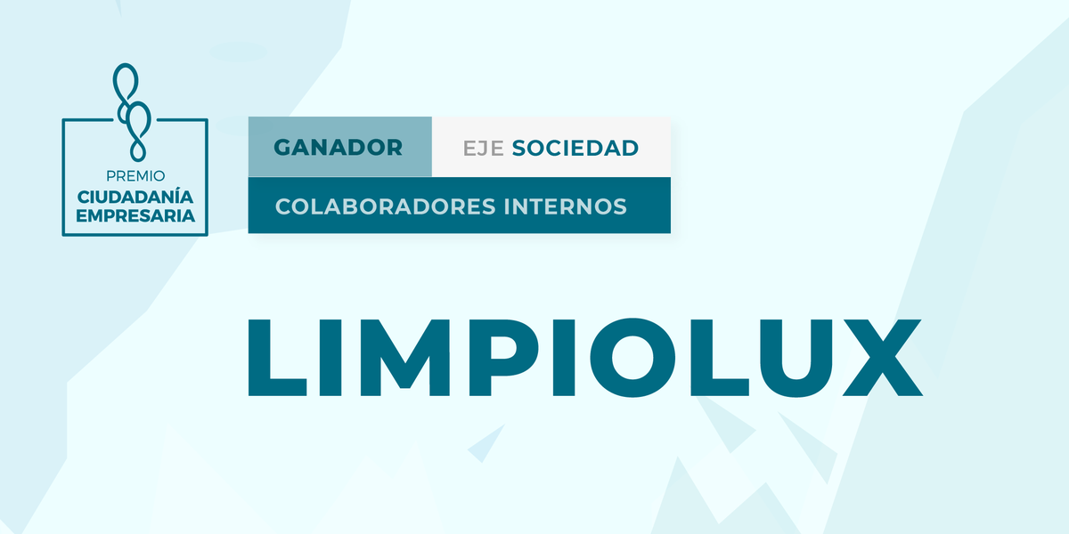¡Tenemos al primer ganador del eje Sociedad!🏆

En la categoría “Colaboradores Internos”, el #PCE2021 es para <a href="/Limpiolux/">Limpiolux</a>🏅 

#PCE #sustentabilidad #sustainability