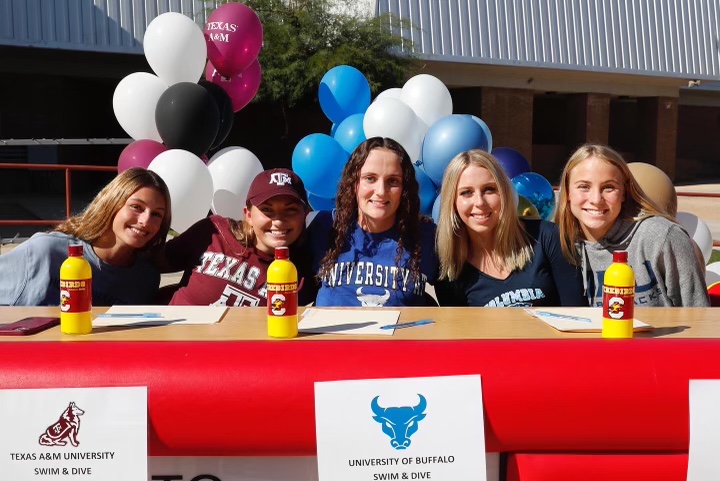 Congratulations to our student  athletes signing on “National letter of intent” day! 12 student athletes signed to their prospective schools! Go birds!