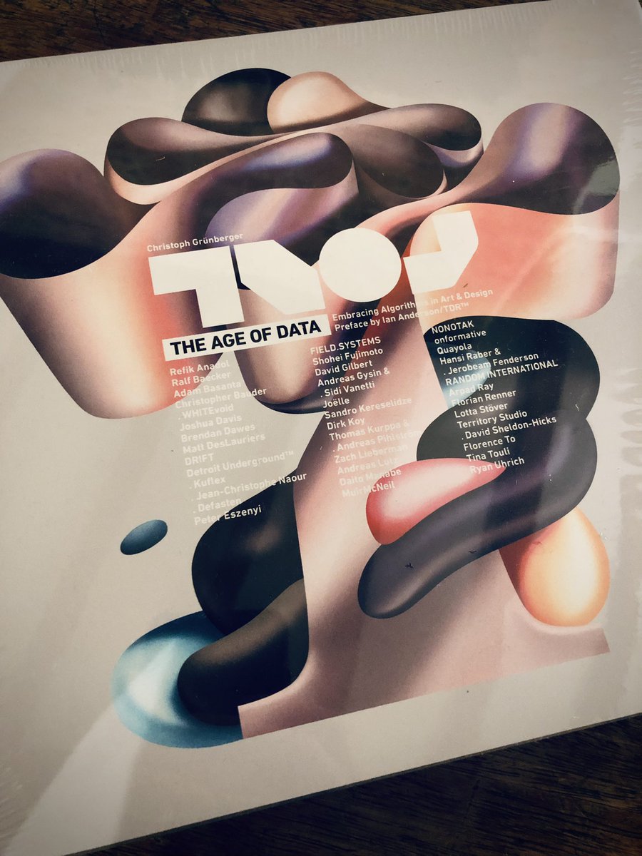 metadunc's tweet photo. In other news, this delicious slab of visual delights dropped through the door today, so I might switch off from the hic et nunc excitement and immerse myself in the works of @mattdesl, @refikanadol, @brendandawes and many many more… #ageofdata https://t.co/8VZU2IHCCk