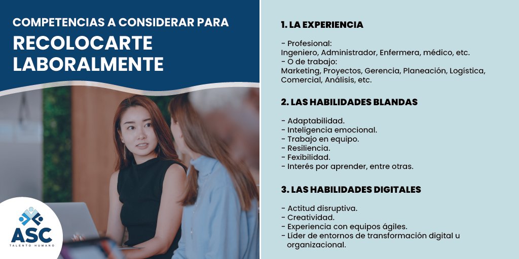 GRUPOASC_PERU's tweet photo. ✅Competencias a considerar para recolocarte laboralmente.👩🏫
#TipLaboral #CompetenciasLaborales #RecolocaciónLaboral #TipASC https://t.co/fKUR7Oqlhb