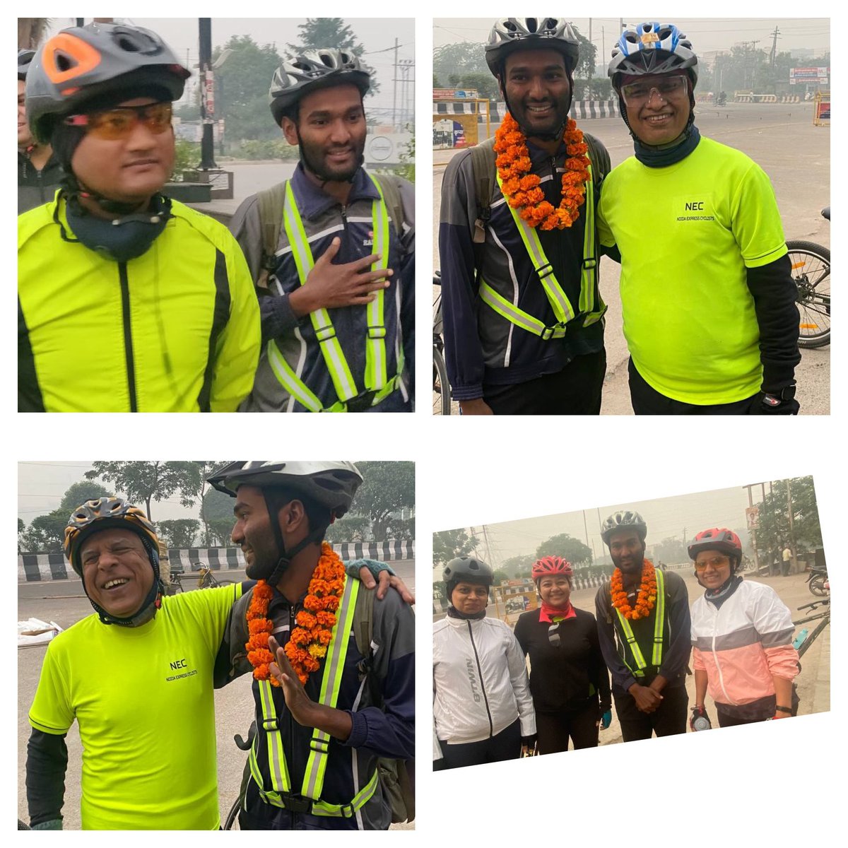 Today our Cycling group falicitate Mr Mathai Paul (sitting with Garland) who is on India tour by cycle . Presently in Delhi NCR .
<a href="/BBCSport/">BBC Sport</a> 
<a href="/CeoNoida/">CEO, NOIDA Authority</a> 
<a href="/HTNoidaGzb/">HT Noida & Ghaziabad</a> 
<a href="/TOINoida/">TOI Noida</a> 
<a href="/richaanirudh/">richa anirudh</a> 
<a href="/DhaorAshni/">Ashni Dhaor</a> 
<a href="/anandmahindra/">anand mahindra</a> 
<a href="/akshaykumar/">Akshay Kumar</a> 
<a href="/SonuSood/">sonu sood</a> 
<a href="/NehaDhupia/">Neha Dhupia</a>