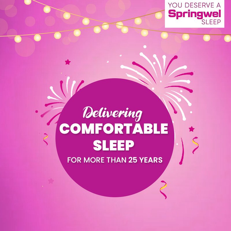 springwel's tweet photo. #SilverJubileeCelebration is here!
We worked day in - day out to give you the #SpringwelSleep you deserve, its been 25 years already!
Counting for MORE, comment down with a heart to make our day super special. https://t.co/EQCJ6Aob6L