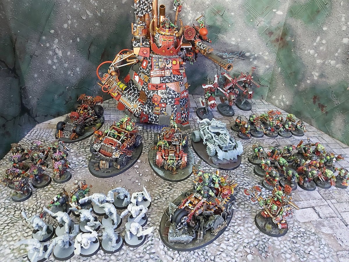 NightHorrible's tweet photo. Going up against a #DeathGuard list tomorrow 💚

Still figuring the #Orks out 🤔 I'm not a strategist apparently 😅
I will learn my lessons in-game 🤷‍♂️
Going to be fun regardless of the result 🤘

#Warhammer40k
#GamesWorkshop
#WarhammerCommunity
#EvilSunz https://t.co/MIBmW3606s