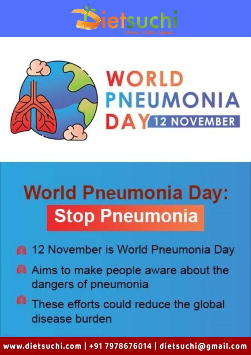 dietsuchi's tweet photo. Today is the World Pneumonia Day.

Pneumonia is the single largest infectious cause of death in children worldwide.

"Don’t assume you won’t be infected. Prepare as if you will be on this pandemic.
#StopPneumonia #WorldPneumoniaDay #Covid19 #coronavirus #bestdietitian #Dietsuchi https://t.co/DagQZFcx2k
