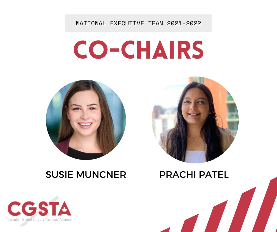 cgstaglobalsurg's tweet photo. Introducing the national executive team of 2021 - 2022 starting with our new Co-Chairs, Susie Muncner and Prachi Patel!

For more info, please visit https://t.co/aJoW7RBSKj https://t.co/uPCfdRe5IS