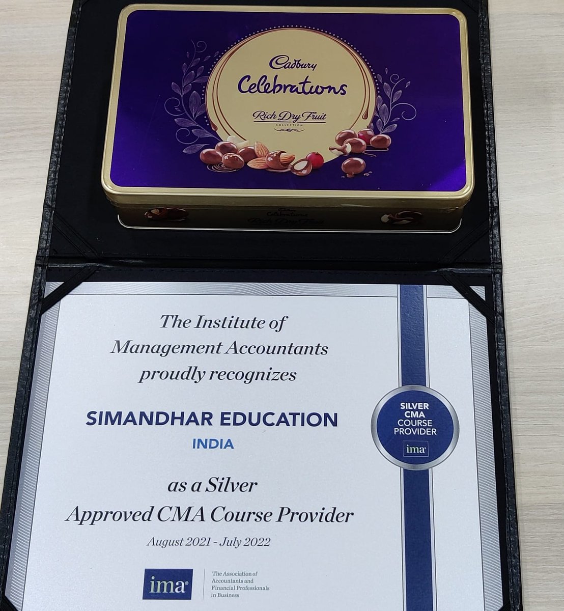 SimandharEdu's tweet photo. Thank you Institute of Management Accountants (#IMA®)for recognizing Simandhar Education for the #USCMA course and special thanks for the lovely Diwali gift.
Think #CMA, Think Simandhar ❤️
#cmacourse #uscmacourse #cmaexam #ima #simandhareducation https://t.co/q5VeASvsML