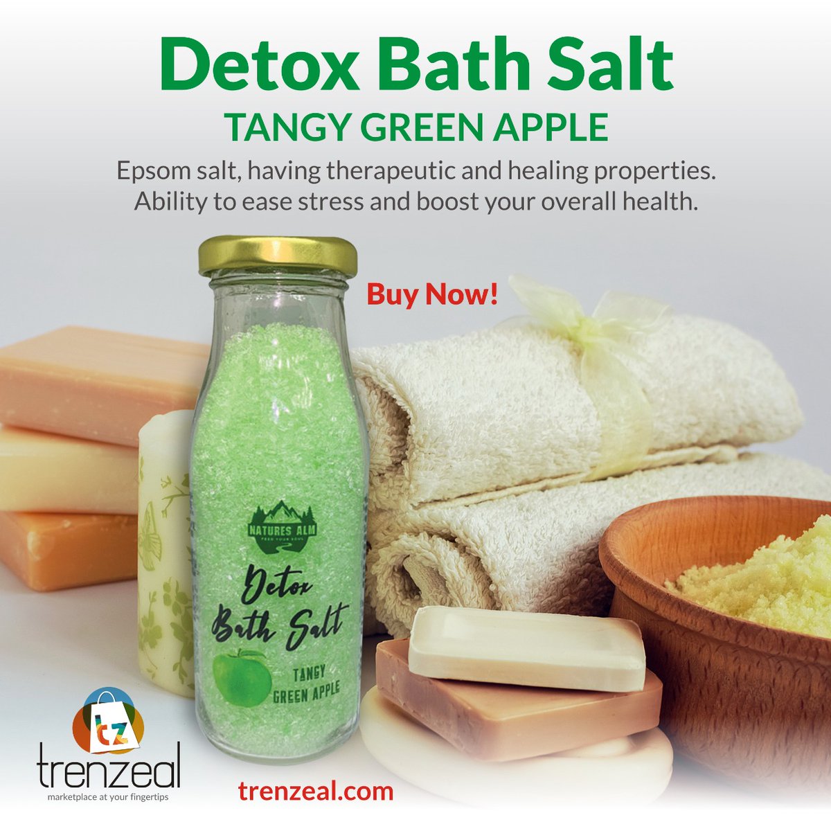 TrenZeal's tweet photo. Bath Salt-Green Apple
Epsom salt, having therapeutic and healing properties. 
Ability to ease stress and boost your overall health.

Visit our Trenzeal Website Now:
https://t.co/jgvJSlRwNw
Or
Link in Bio ... @trenzeal
.
#trenzeal #marketonyourfingertips #womenenterpreneur https://t.co/o37wIJu0Jc