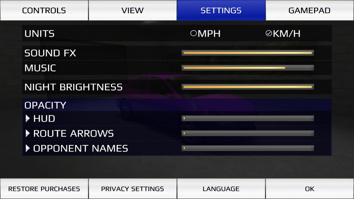 RallyFury's tweet photo. New Feature: Create your own #RallyFury "zen mode" by adjusting the opacity for HUD (Head-Up Display), route arrows, opponent names, and controls! Each can be adjusted in the settings menu. 
#Apple: https://t.co/fhdv9P54nK
#Android: https://t.co/SZ7gXUcMUz...
#racing #iOS https://t.co/68CAKX0jlf