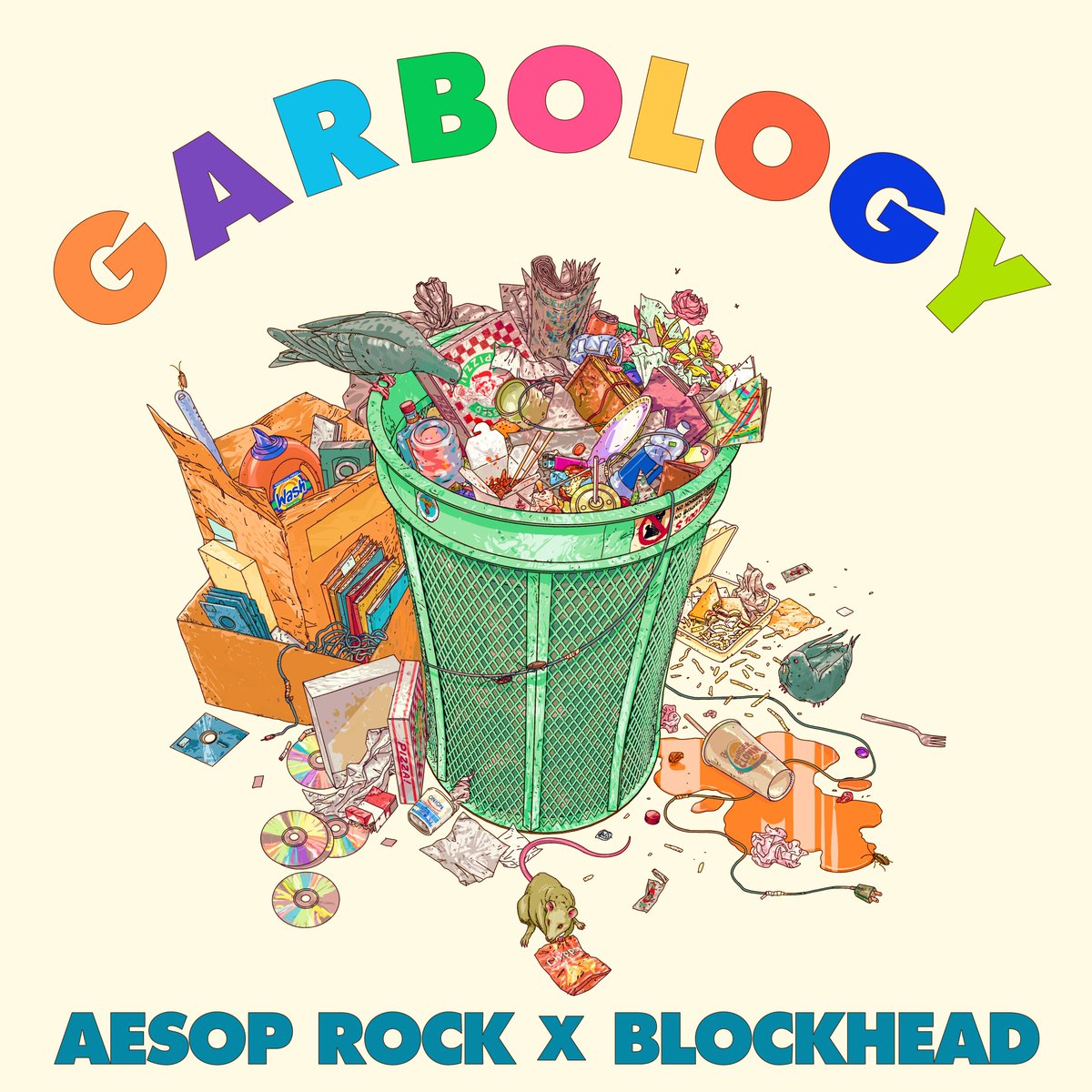 GARBOLOGY OUT NOW
@aesoprockwins &amp; @blockheadnyc 
Artwork by <a href="/ELCORO36/">Justin CORO Kaufman</a> 

rse.lnk.to/Garbology
