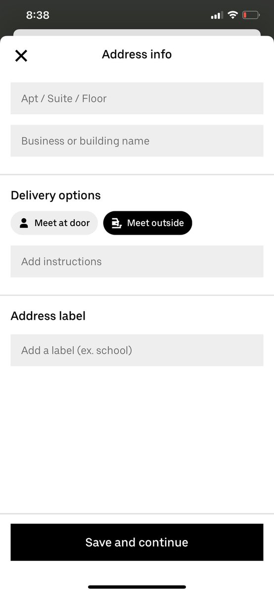 larzeus's tweet photo. @Uber_Support Why was the “leave at door” delivery option removed? I tried reinstalling the app and it didn’t work to make it appear. What’s going on? https://t.co/p1AmilNSk8