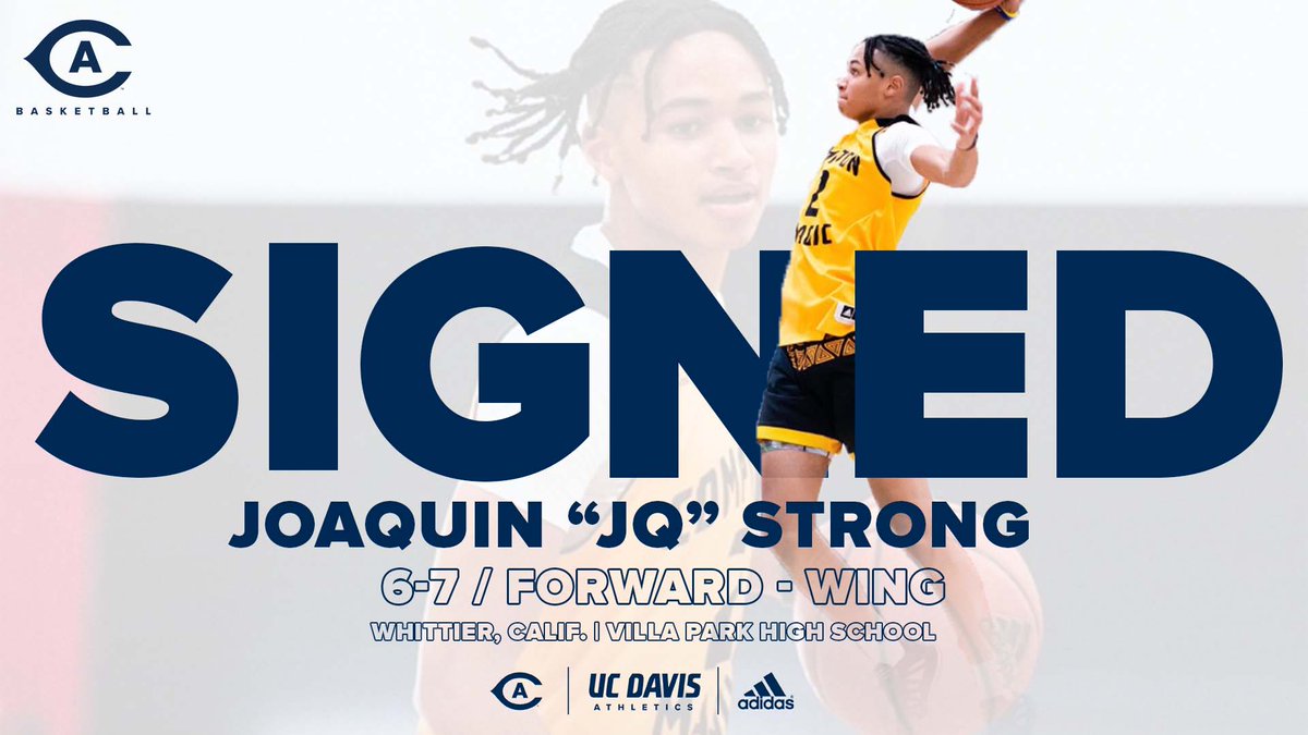 ucdavismbb's tweet photo. Welcome to Davis JQ! The Strong family tradition with NCAA Division I basketball continues 🙌 #GoAgs 

📰: https://t.co/kHPeDYM2hm https://t.co/UQUAoCsoQp