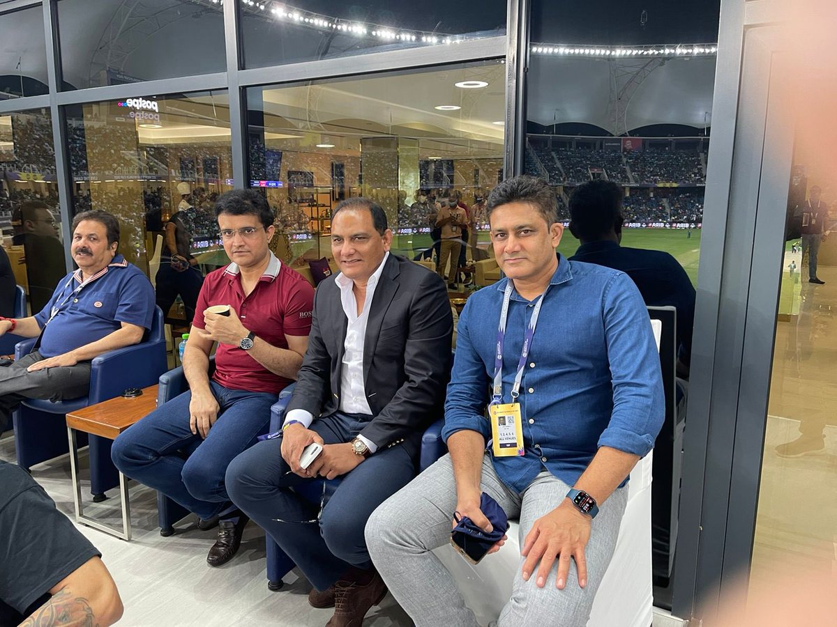 Watched #AUSvsPAK with <a href="/anilkumble1074/">Anil Kumble</a> <a href="/SGanguly99/">Sourav Ganguly</a> <a href="/ShuklaRajiv/">Rajeev Shukla</a> 
Would have loved to see India reach this stage.
