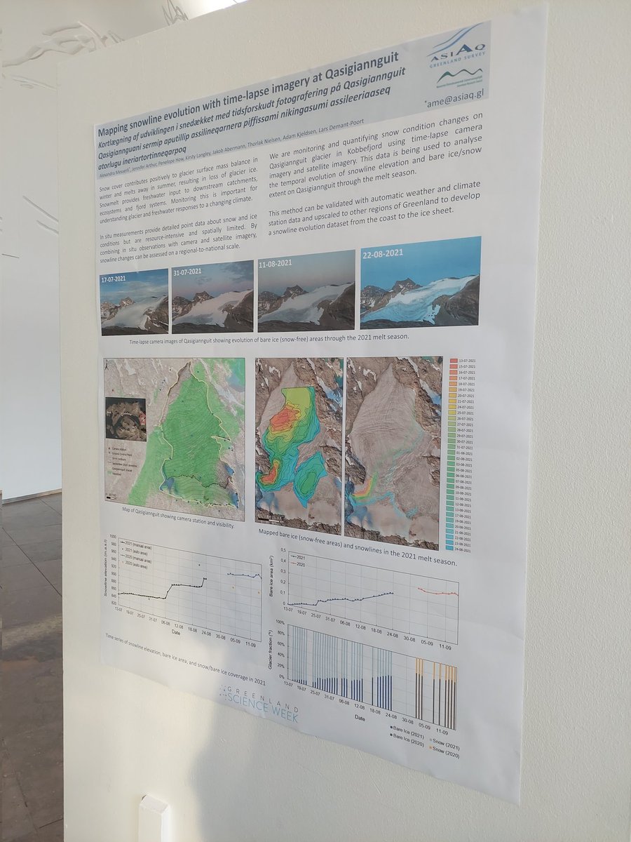 Today at @GreenlandSW2021 #researchfestival in #Nuuk we've been showing our latest work at #Asiaq on glacier snowline evolution and avalanche run-out mapping, funded by <a href="/GEM_Arctic/">Greenland Ecosystem Monitoring</a> and Greenland Research Council 🇬🇱