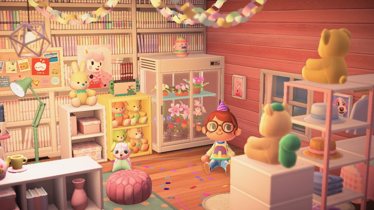acbotanist's tweet photo. I spent all day working on my ideal bedroom! Including plushies, an IKEA plant cabinet, a reading nook, and more. Im so proud of this room! #AnimalCrossingNewHorizons #ACNHUpdate #AnimalCrossing #ACNH #NintendoSwitch https://t.co/6py36Ey5i8