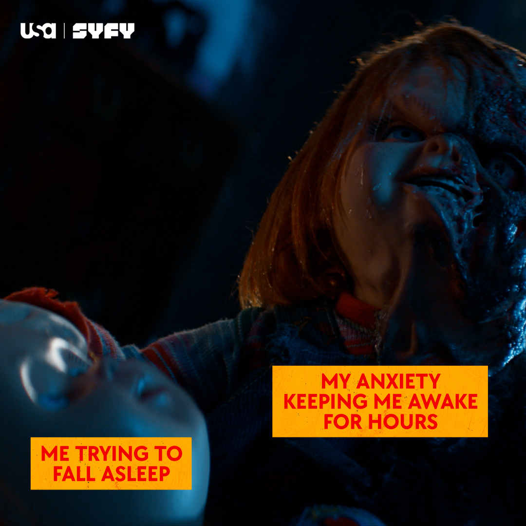 ChuckyIsReal's tweet photo. it me, i'm ur anxiety 🙃 stay up and watch #chucky again: https://t.co/E3HrEG0dFk https://t.co/xEDomyg7M6