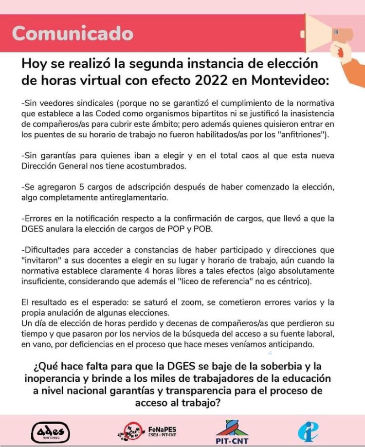 FenapesD's tweet photo. Así juegan con nuestro trabajo! @ces_Uruguay @RobertSilva1971 
Hasta cuando!? Impresentable, inoperancia total! Falta de garantías! https://t.co/bHdXZhjWhc