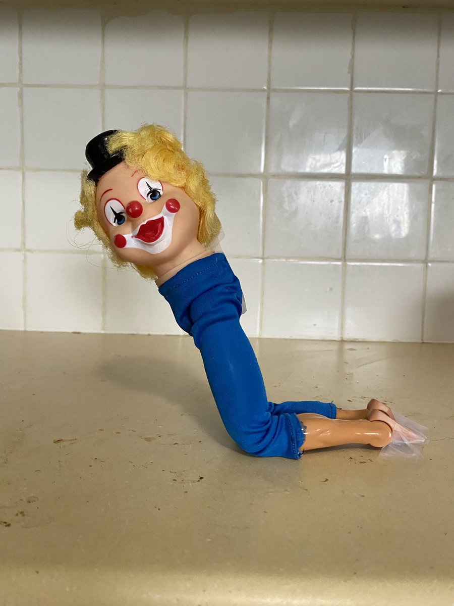 shmendrick's tweet photo. Here’s some photos from my new yoga instruction manual for disembodied clown heads. https://t.co/FZ0XSInk9R