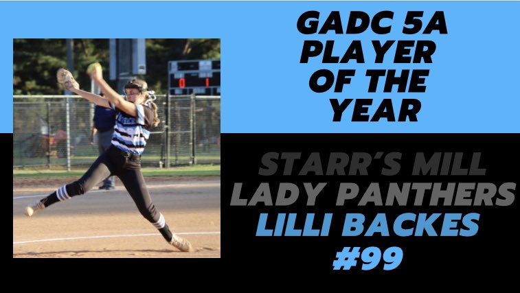 SMHSFastpitch's tweet photo. Back-to-Back @gadcsoftball 5A Player of the Year selection for @lillibackes !!!#OopsSheDidItAgain #SMPantherPride https://t.co/PGfDkCI0Tu