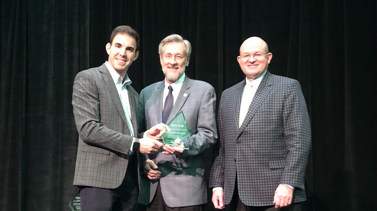 OTCedu's tweet photo. State Representative John Black receives the @MCCATweet Distinguished Legislator Award tonight for his strong support of Missouri community colleges, especially OTC. https://t.co/uxdPxNi1eI
