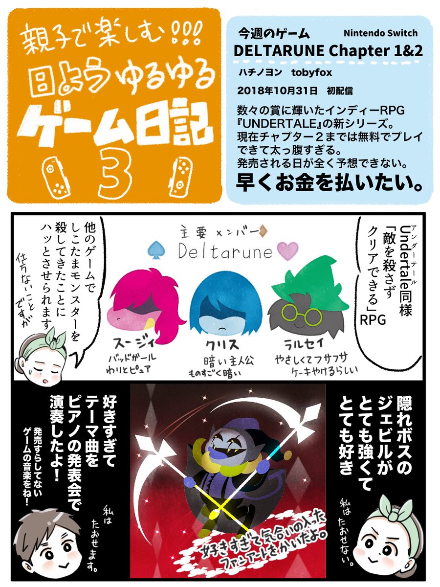 【親子で楽しむ!ゆるゆるゲーム日記①~④】

ゲーム日記まとめました🙂
読む人のことを考えていない、
私が楽しいばかりのマンガです😅

#コミックエッセイ  #親子でゲーム
#コルクラボマンガ専科 