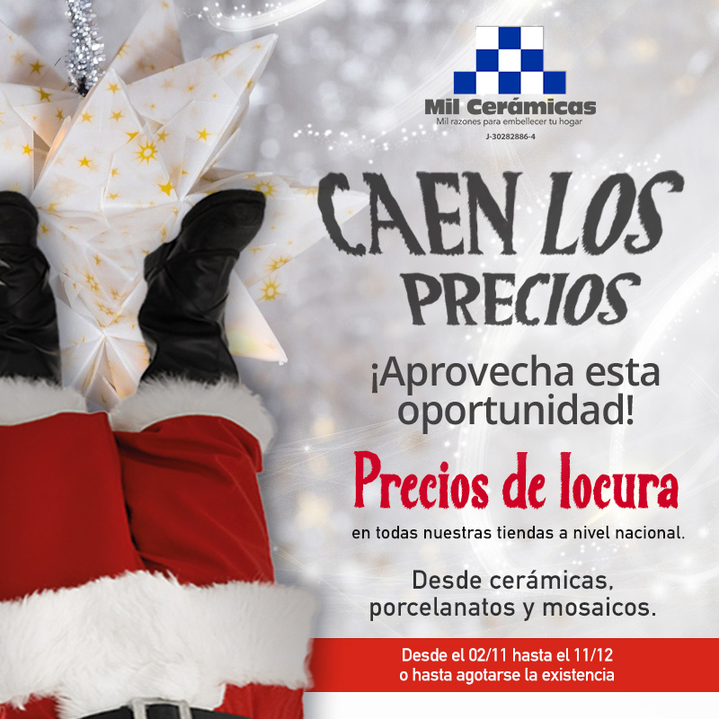 ¡Caen, caen, caen los #Precios! Aprovecha nuestra última #Promo para cerrar este año, con cerámicas importadas desde $8,99. Vigente hasta el 11/12/2021 o hasta agotar existencias. #Promoción en productos seleccionados disponible en todas nuestras tiendas. #MilCerámicas #Venezuela