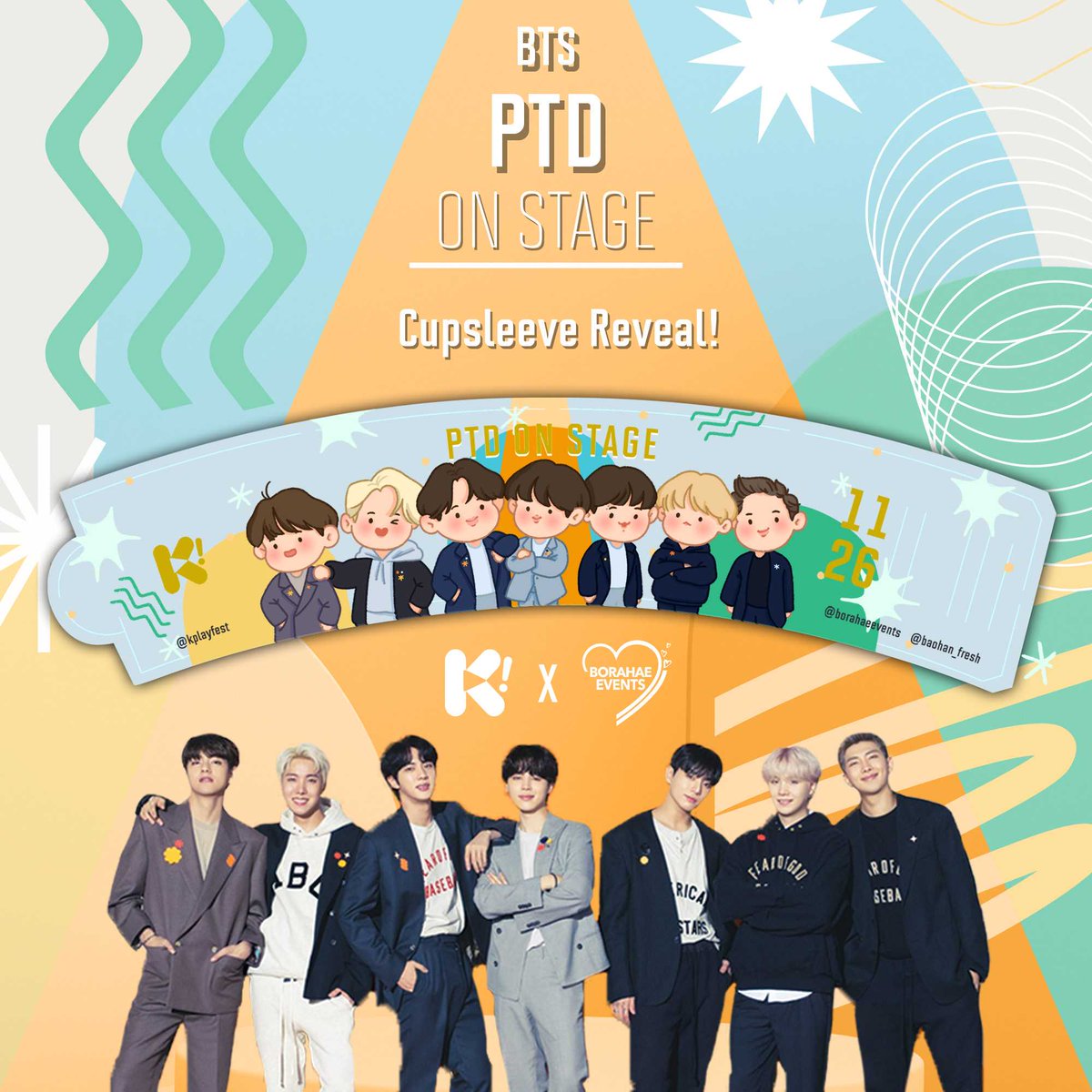 kplayfest's tweet photo. 🎵 The CUPSLEEVE design is HERE!! Don’t miss out on this exclusive GOLD FOIL cupsleeve 😭 and get yours on November 26 at our #PTD_ON_STAGE BTS Cupsleeve Event in Alhambra, California (@xingfutangsocal)‼️ 🧋

💌 Special thanks to @baohan_fresh for the design!!! https://t.co/utAnSWvwvt