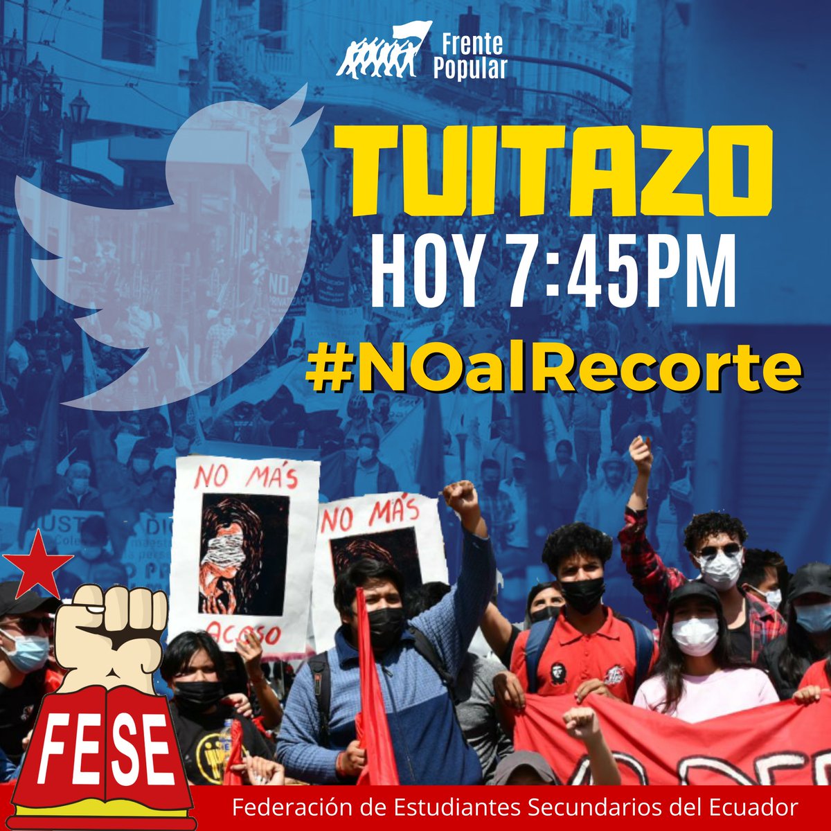 NacionalFese's tweet photo. Empieza el Tuitazo contra el recorte presupuestario de Guillermo Lasso, Únete a luchar por una Nueva Educación.
#NoAlRecorte #LibreIngresoYa #Tranformar #Ecuador https://t.co/gGPJ5urvSf