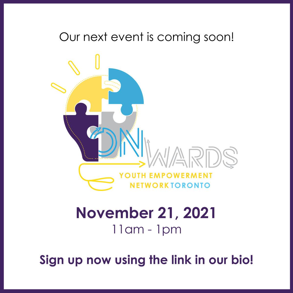 🚨Exciting news! We have an event coming up on November 21st.

Join us for Onward where we will discuss navigating changes post the pandemic:
eventbrite.ca/e/youth-empowe…