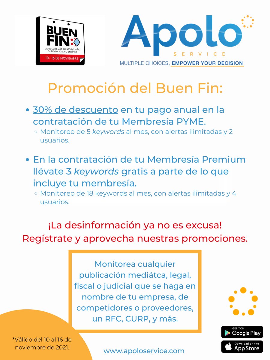 ApoloServiceMX's tweet image. apoloservice.com 
#BuenFin2021 #FinIrresistible #Promociones